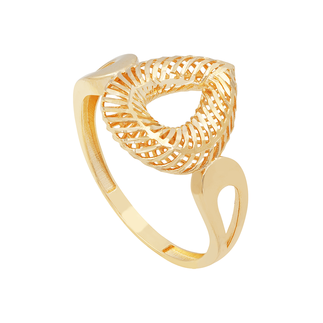 Anel Gota Vazada Em Ouro 18k