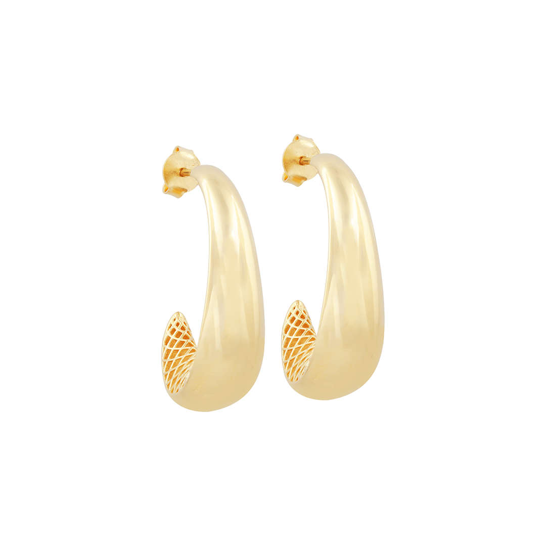 Brinco Gancho Em Ouro 18k