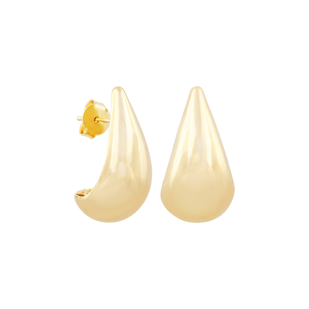 Brinco Gota Média Em Ouro 18k